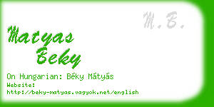 matyas beky business card