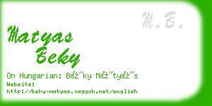 matyas beky business card